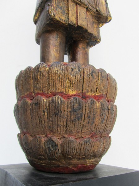 antique-carved-wooden-gilded-statue-of-standing-buddha-on-lotus-base-Thailand- Laos-Burma-00013